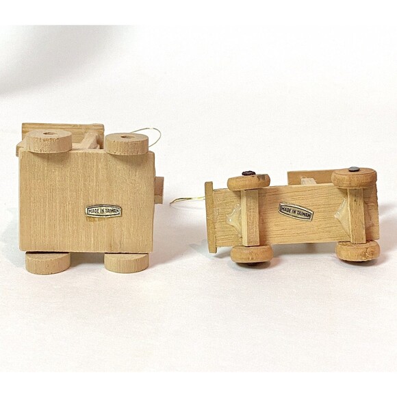 Vintage Wooden Girls at Play Christmas Ornaments Car Rocking Chair See Saw Lot - Picture 11 of 12